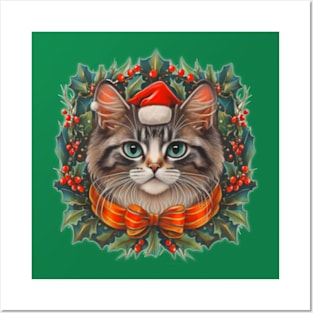 Christmas Kitty Posters and Art